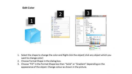Ppt Slide With Editable Layers Of 3d Cubes