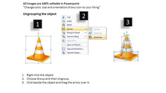 Ppt Slides 2 Editable Road Cones PowerPoint Templates
