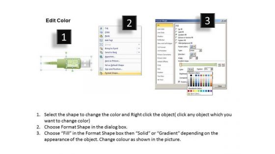 Ppt Slides Computer Usb Cables PowerPoint Templates