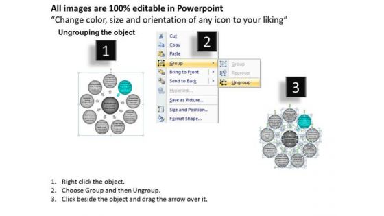 Ppt Slides Spherical Text Boxes Process Charts PowerPoint Templates