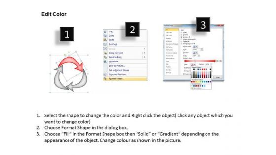Ppt Stage 1 Curved Arrow Forming Triangle PowerPoint Templates