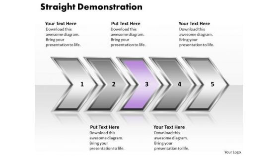 Ppt Straight Demonstration Of Process Using Circular Arrows PowerPoint 2010 Templates