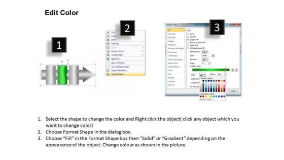 Ppt Straight Flow 3 Stages1 PowerPoint Templates