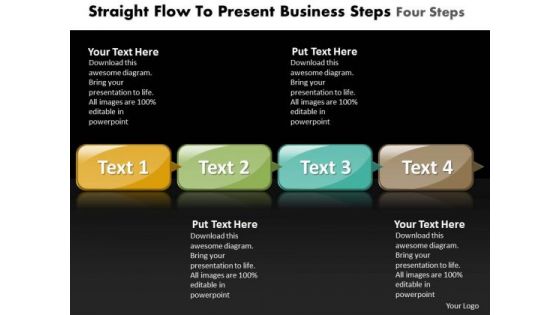 Ppt Straight PowerPoint Design Download To Present Business Steps Four Templates