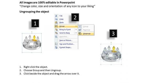 Ppt Team Effort Person Standing Yellow Piece Of Chart PowerPoint Ks2 Templates
