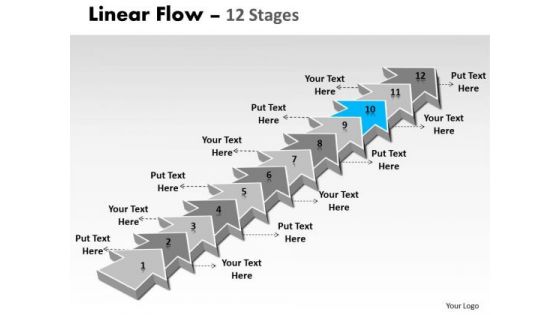 Ppt Template 12 Stages Linear Arrows To Create Business PowerPoint Presentations Plan 11 Image