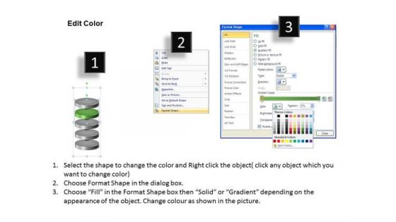 Ppt Template 3d Illustration Of 5 Stages Organization PowerPoint Theme Transaction Design