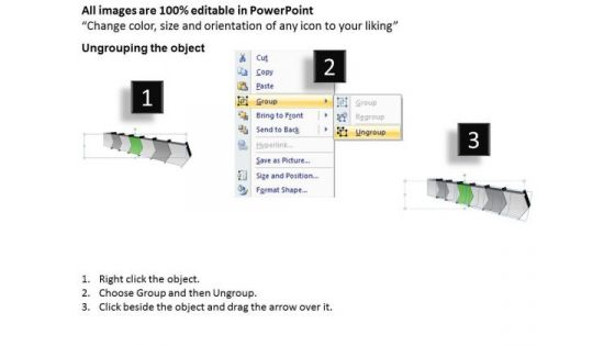Ppt Template 3d Illustration Of Arrow Process 7 State Diagram 5 Graphic