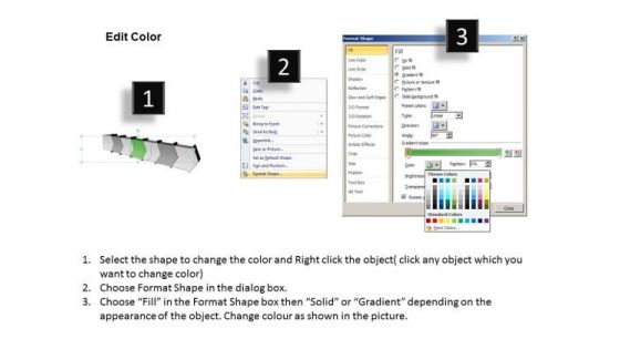 Ppt Template 3d Illustration Of Arrow Process 7 State Diagram 5 Graphic
