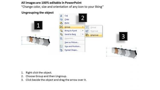 Ppt Template 3d Illustration Of Six Step Arrow Process Time Management PowerPoint Graphic