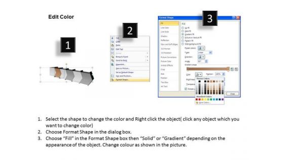 Ppt Template 3d Illustration Of Six Step Arrow Process Time Management PowerPoint Graphic