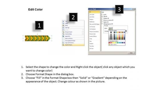 Ppt Template 3d Illustration Of Straightaway Arrow Flow Process Charts Diagram 1 Graphic