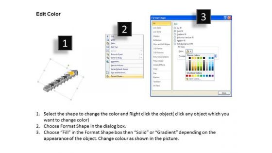 Ppt Template 9 Power Point Stage Linear Process Spider Diagram PowerPoint Image