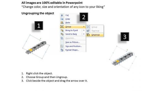 Ppt Template 9 State Diagram Linear Process PowerPoint Free 3 Graphic
