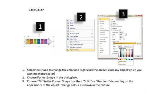 Ppt Template Horizontal Flow Route Charts Of 6 Stage Diagram PowerPoint Free 1 Image
