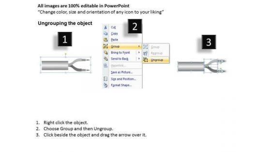 Ppt Templates 2 Wires Cable Connections PowerPoint Slides