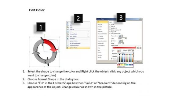 Ppt Templates Red Arrow Circular Cycle Chart Diagram PowerPoint Slides