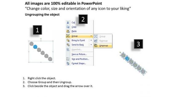 Ppt Text Circles Slanting Arrow 6 Steps Working With Slide Numbers Business PowerPoint Templates