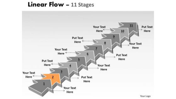 Ppt Theme 11 Steps Straight Line Linear Arrows Process Commerce Plan PowerPoint 3 Design