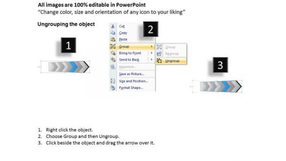 Ppt Theme 3d Illustration Of Arrow Manner 9 Stages Operations Management PowerPoint 8 Image