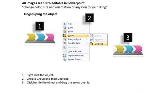 Ppt Three Create PowerPoint Macro Linear Process Templates