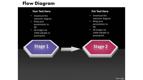 Ppt Two State Diagram Sequential Marketing Flow PowerPoint Free Templates