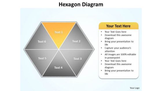 Ppt Yellow Factor Hexagon Cause And Effect Diagram PowerPoint Template Editable Templates