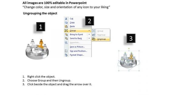 Ppt Yellow Men Standing On Business PowerPoint Presentation Pie Chart Templates