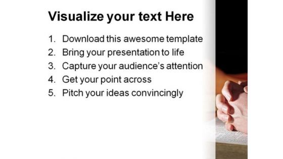 Praying Couple Religion PowerPoint Template 0610