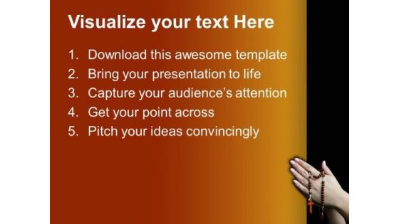 Praying With A Rosary Church PowerPoint Templates And PowerPoint Themes 0712