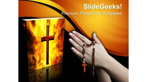 Praying With A Rosary Church PowerPoint Templates And PowerPoint Themes 0712