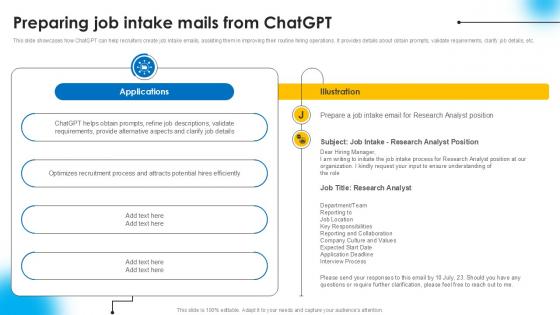 Preparing Job Intake Mails AI Powered Recruitment Enhancing Ppt Presentation AI SS V