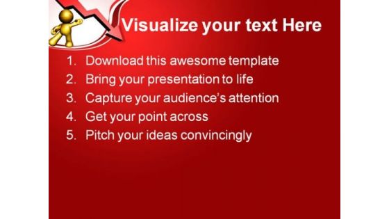 Presenting Down Turn Arrow Business PowerPoint Themes And PowerPoint Slides 0811