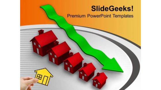 Prices Decreases Of Real Estate PowerPoint Templates Ppt Backgrounds For Slides 0313