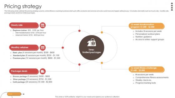 Pricing Strategy Digital Physical Training Business Market Entry Plan GTM SS V