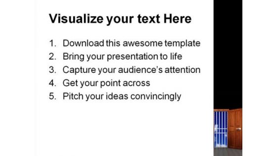 Prison Door Business PowerPoint Themes And PowerPoint Slides 0711