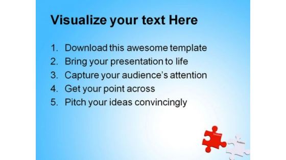 Problem And Solution Puzzles Business PowerPoint Themes And PowerPoint Slides 0811