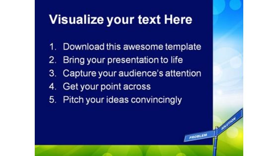 Problem And Solution Signs Metaphor PowerPoint Templates And PowerPoint Backgrounds 0811