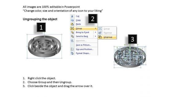 Problem Puzzle Labyrinth Circular PowerPoint Slides And Ppt Diagram Templates