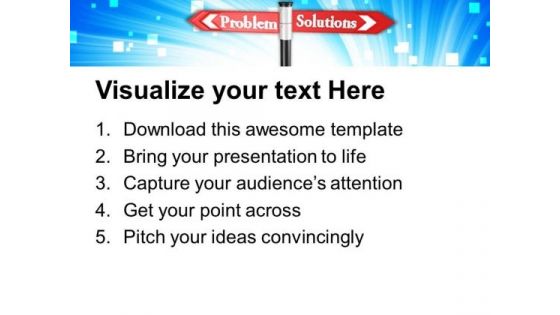 Problem Solution Street Signpost Goals PowerPoint Templates Ppt Backgrounds For Slides 0113