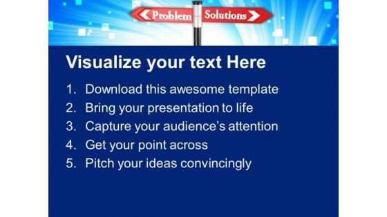 Problem Solution Street Signpost Goals PowerPoint Templates Ppt Backgrounds For Slides 0113