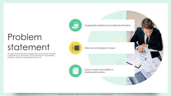 Problem Statement Document Creation Software Company Fundraising Ppt Slide
