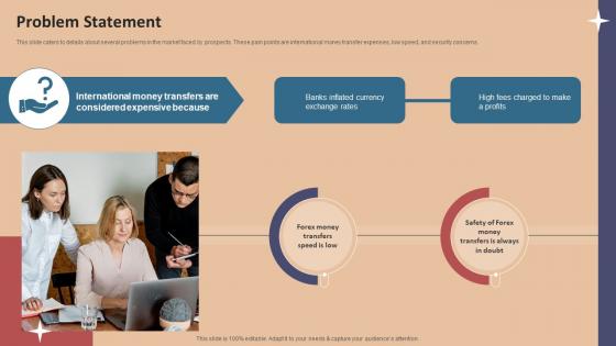 Problem Statement Foreign Exchange Company Investor Funding Elevator Pitch Deck