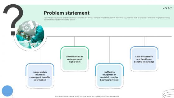 Problem Statement Medical Benefits Navigation Platform Pitch Deck Ppt Presentation