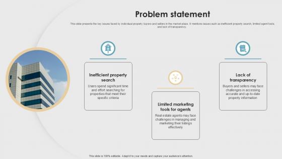 Problem Statement Property Listings Platform Pitch Deck PPT Sample