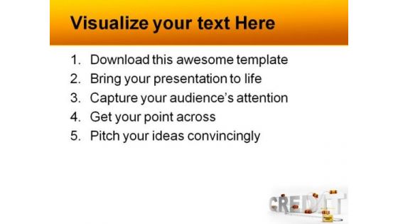 Problems With Credits Business PowerPoint Template 0910