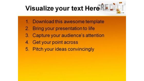 Problems With Credits Business PowerPoint Template 0910