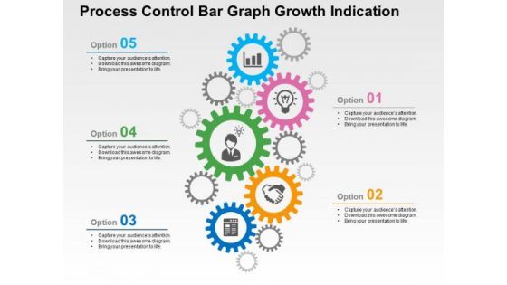 Process Control Bar Graph Growth Indication PowerPoint Template