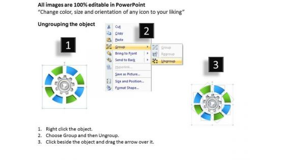 Process Development With Gear Diagram 8 Stages Business Plans PowerPoint Slides