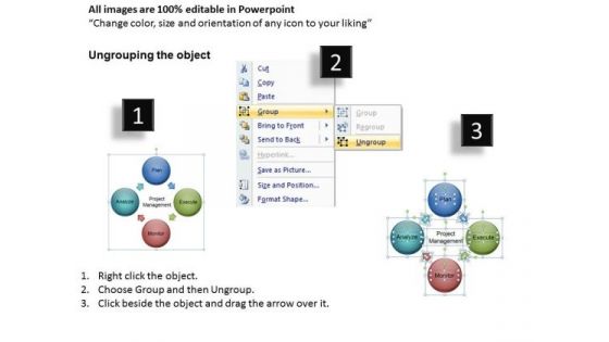Process Diagram Chart With 4 Spherical Stages PowerPoint Templates